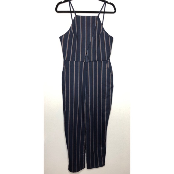 Cartonnier Anthro Naeve Blue Pinstripe Jumpsuit S - Picture 2 of 6